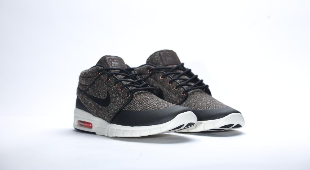 nike sb stefan janoski max mid brown tweed shoes